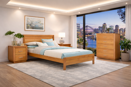 Single Alameda Tassie Oak Timber Bed - Natural