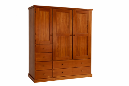 Urban (AUSSIE MADE) Flat Top 3 Door / 6 Drawer Wardrobe Collection - Assorted Stained Colours