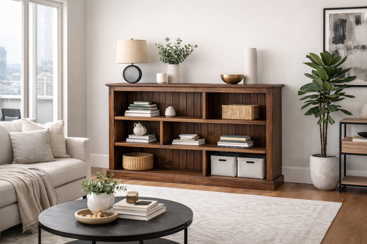 Mudgee (AUSSIE MADE) Staggered Lowline Bookcase Collection - Assorted Stained Colours