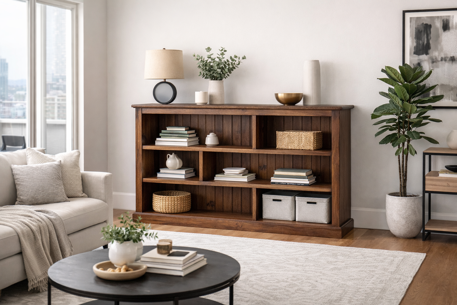 Mudgee (AUSSIE MADE) Staggered Lowline Bookcase Collection - Assorted Stained Colours