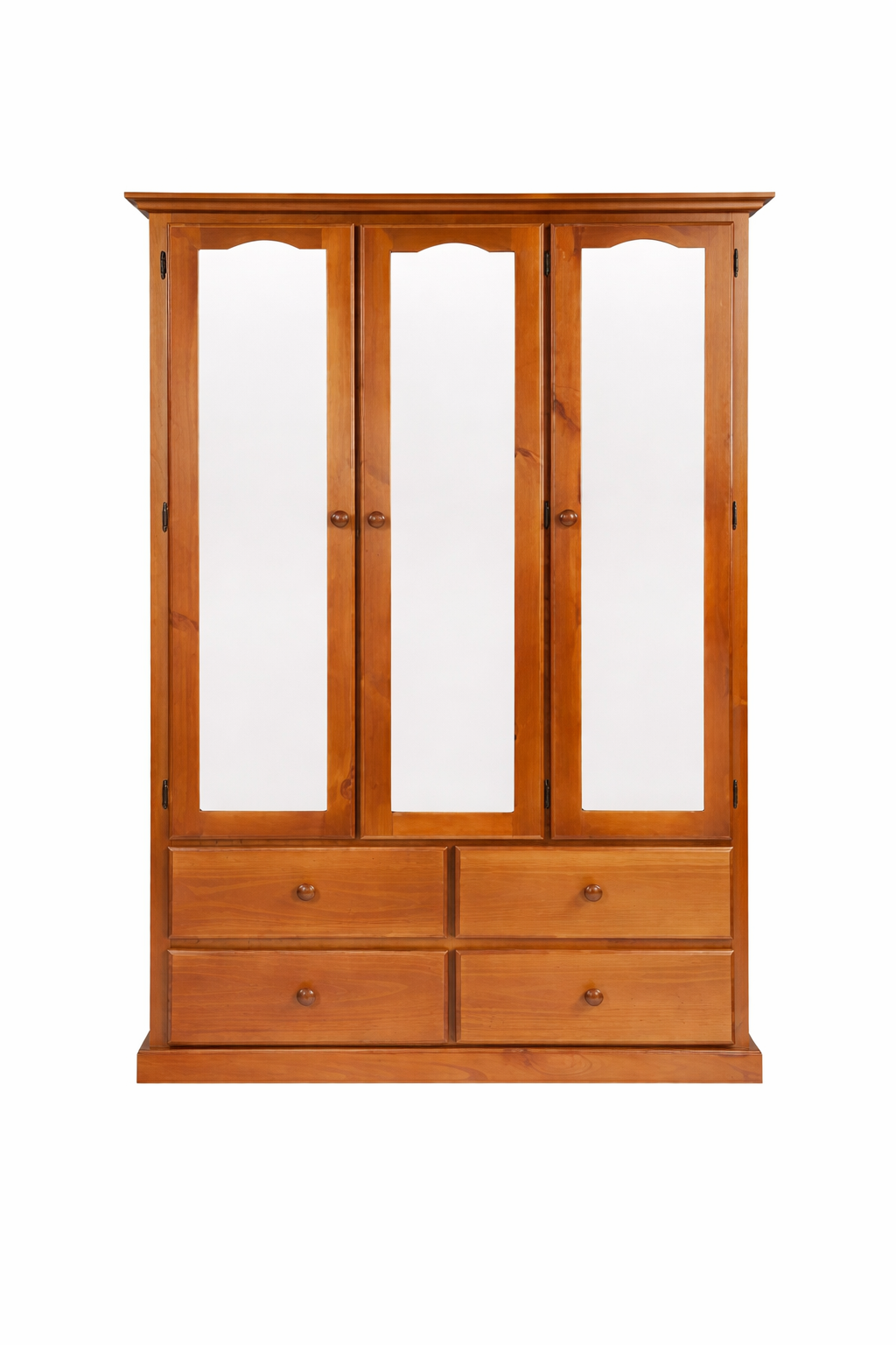 Mudgee (AUSSIE MADE) Wardrobe With 3 Mirrored Doors / 4 Drawers Wardrobe Collection - Assorted Stained Colours