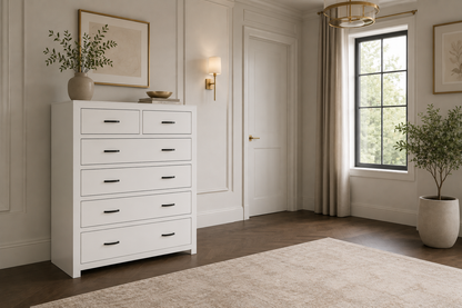 Bustin (AUSSIE MADE) 6 Drawers Large Tallboy (2 OVER 4) - 1250(H) X 1000(W) X 450(D) - Assorted Colours