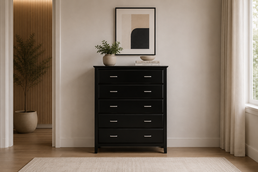 Robi (AUSSIE MADE) 5 Drawer Tallboy - Assorted Stained Colours