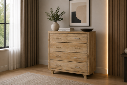 Carnival (AUSSIE MADE) 5 Drawer Tallboy - Tassie Oak Combination - Assorted Colours