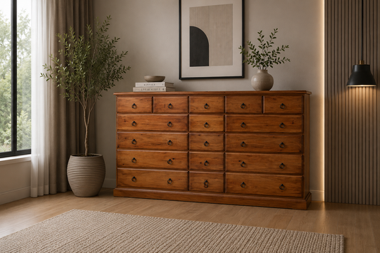 Crystal (AUSSIE MADE) 20 Drawer Large Chest - 1200(H) X 2000(W) - Assorted Colours