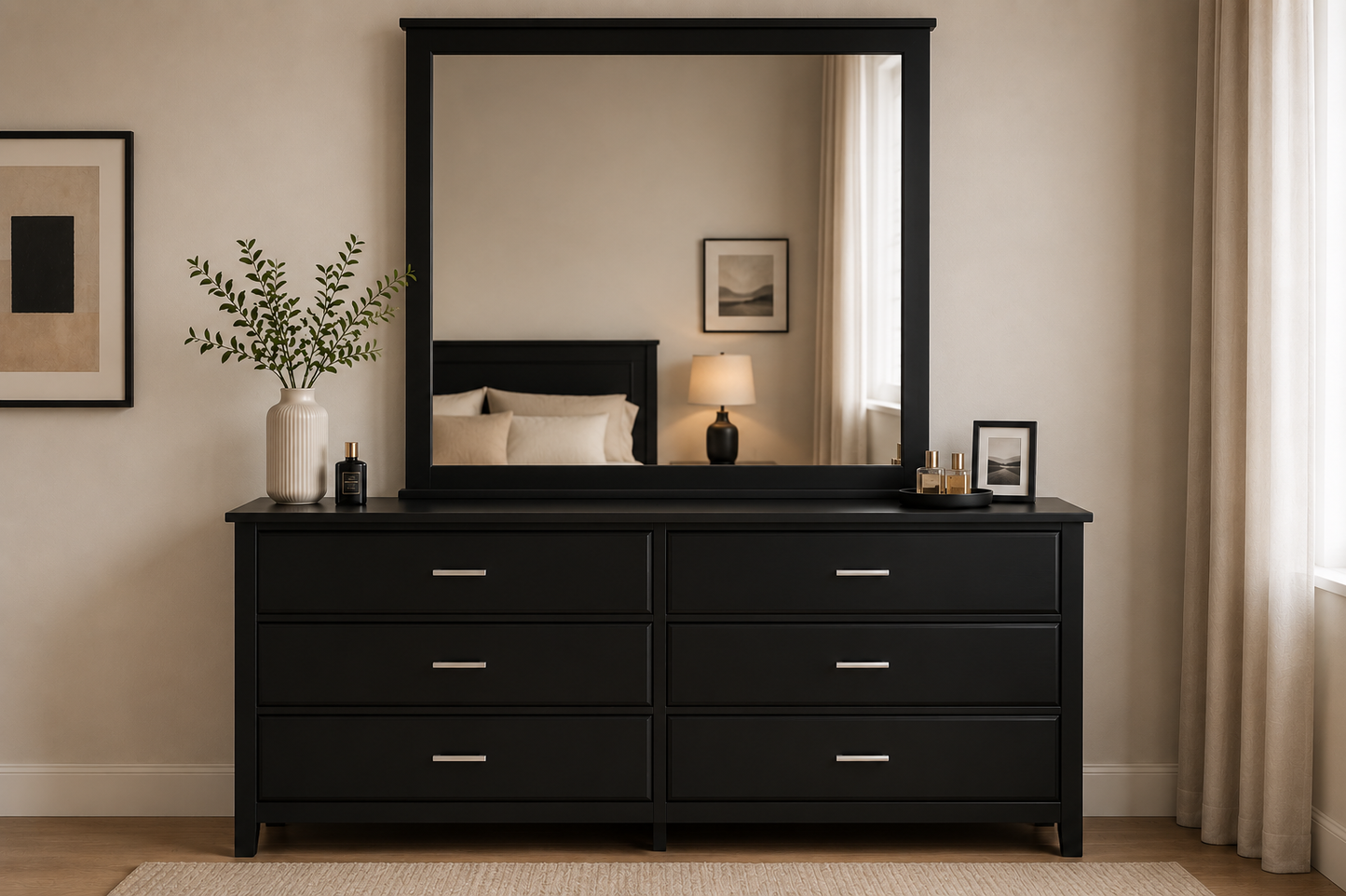 Robi (AUSSIE MADE) Dressing Table With Mirror - Assorted Stained Colours
