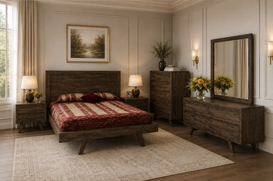 Susan (AUSSIE MADE) King 5 Piece (DRESSER) Bedroom Suite - Assorted Colours Available
