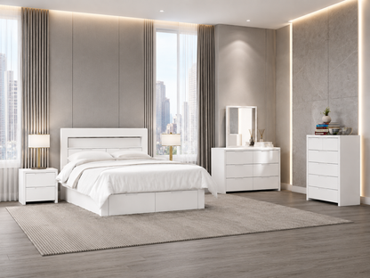 Queen Lunar Bed Frame - White