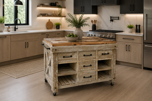 Antonio Timeworn Butchers Block - 1250(W) - Rustic White