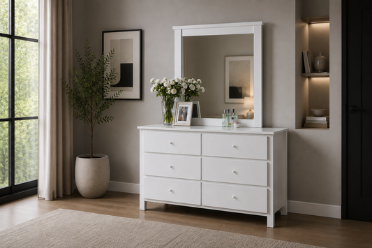Empress (AUSSIE MADE) Dressing Table With Mirror - Assorted Colours