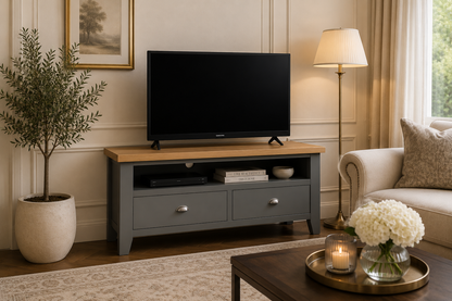 Emmett (AUSSIE MADE) TV Corner Unit With 2 Drawers Collection - Assorted Painted Colours