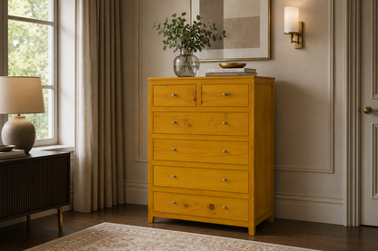 Oliver (AUSSIE MADE) Straight 6 Drawer Tallboy (2 OVER 4) - 1200(H) X 900(W) X 450(D) - Assorted Colours