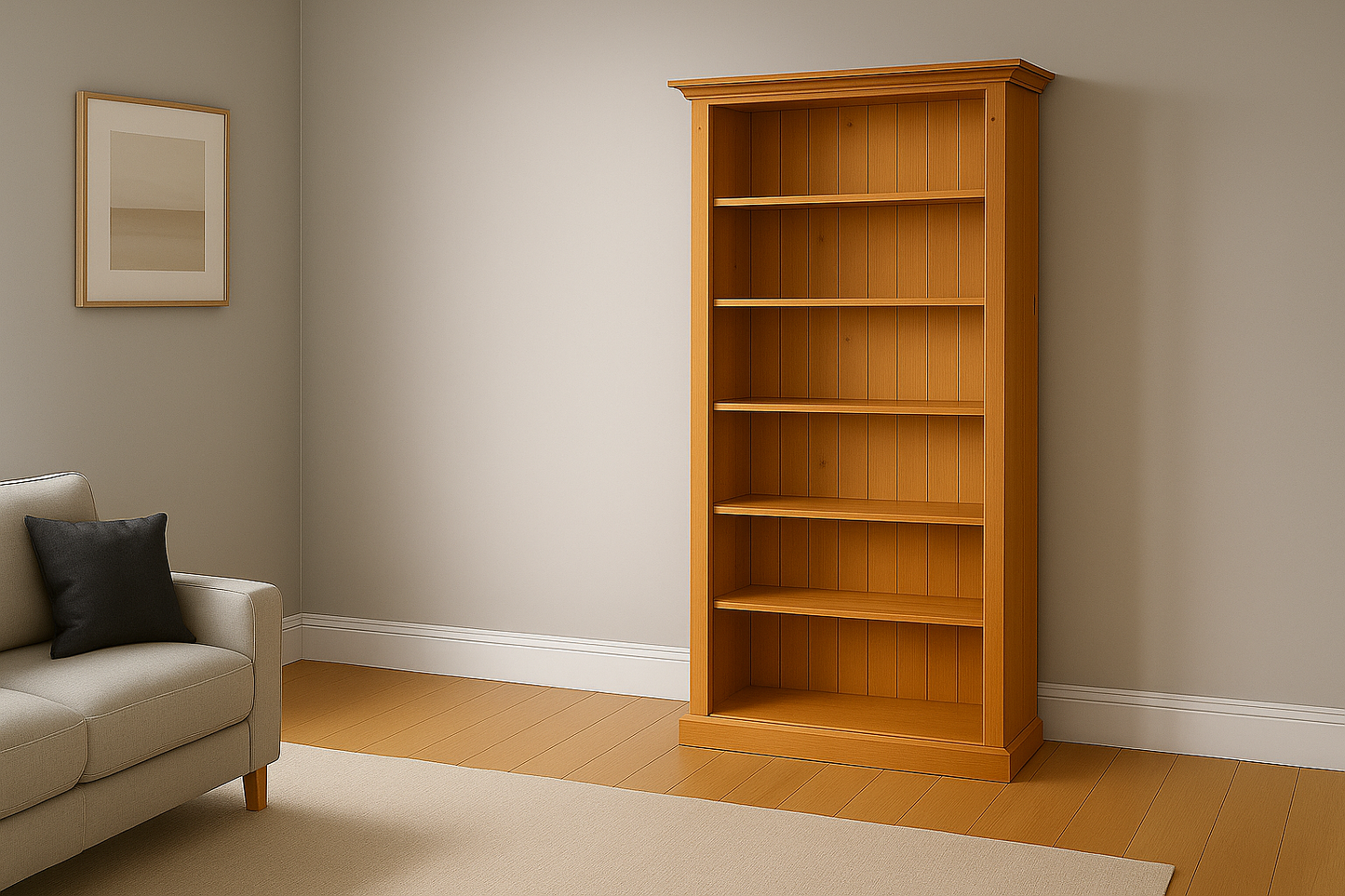 FEDERATION DELUXE (AUSSIE MADE) HIGHLINE BOOKCASE WITH TWIN GROOVED 70MM FACINGS COLLECTION - ASSORTED STAINED COLOURS