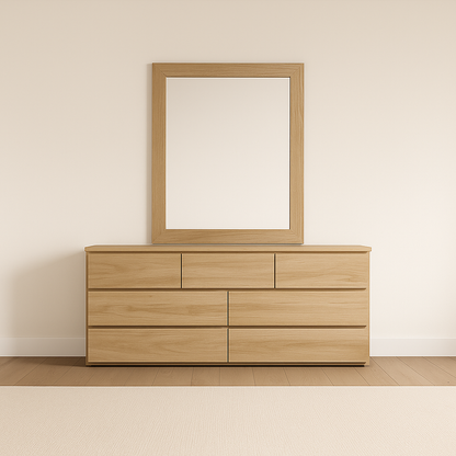 VICTORIAN (AUSSIE MADE) 7 DRAWER DRESSING TABLE WITH MIRROR - ASSORTED COLOURS