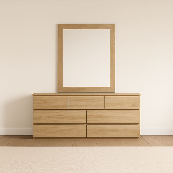 VICTORIAN (AUSSIE MADE) 7 DRAWER DRESSING TABLE WITH MIRROR - ASSORTED COLOURS