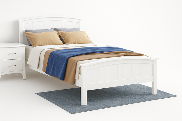 SINGLE STELLA PANEL BED - WHITE