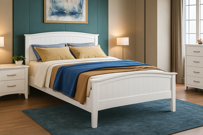SINGLE STELLA PANEL BED - WHITE