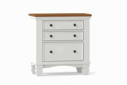PLANTATION (CUSTOM MADE) 3 DRAWER BEDSIDE TABLE - 685(H) x 635(W) x 400(D) - ASSORTED COLOURS