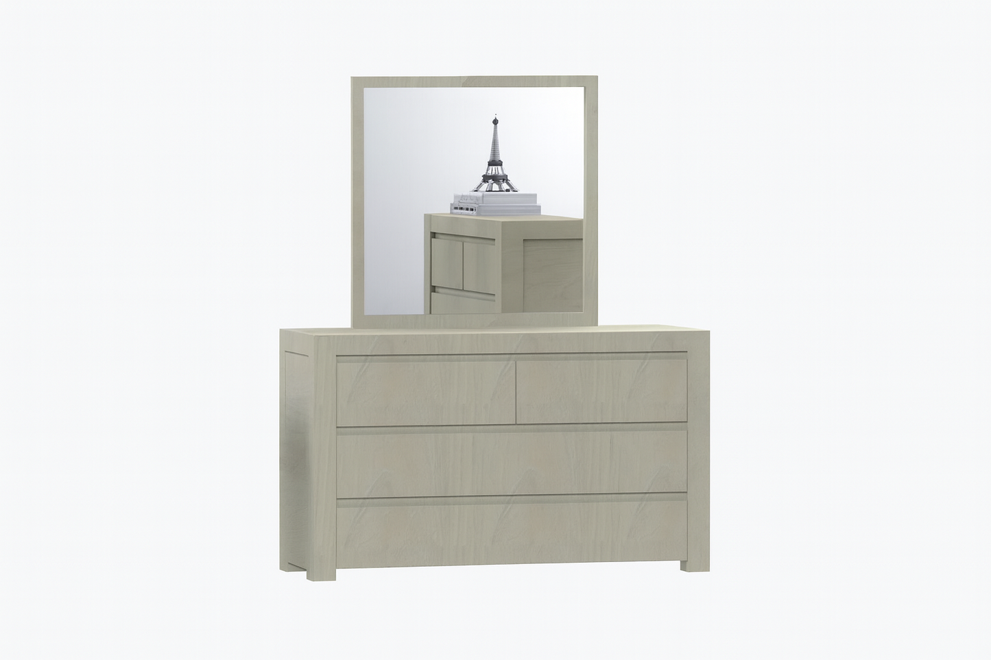 TAMPA (CUSTOM MADE) 4 DRAWER DRESSING TALBE WITH MIRROR - ASSORTED STAINED COLOURS