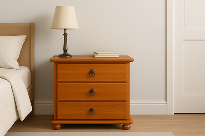 SAHARA (AUSSIE MADE)  CSH103 3 DRAWER BEDSIDE - ASSORTED COLOURS AVAILABLE