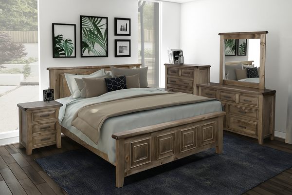 SYDNEYSIDE DOUBLE OR QUEEN 6 PIECE (THE LOT) BEDROOM SUITE - GREYWASH (#501)