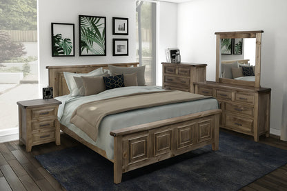 Sydneyside Double Or Queen 4 Piece (TALLBOY) Bedroom Suite - Grey Wash (#501)