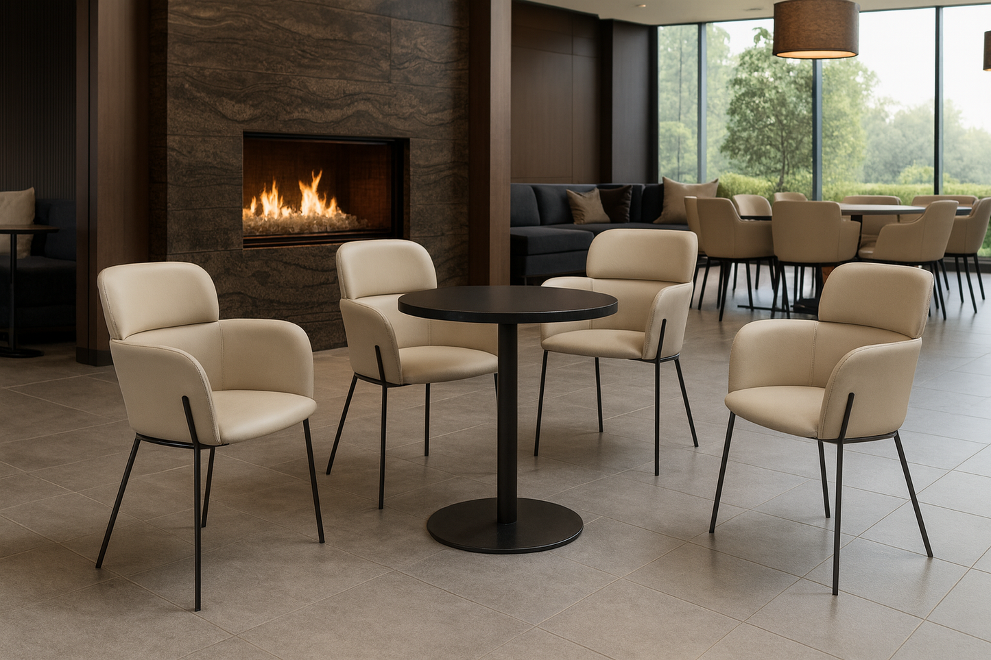 WINSDOR LEATHERETTE DINING CHAIR - LIGHT GREY