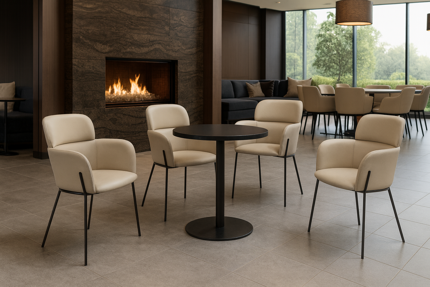Winsdor Leatherette Dining Chair - Light Grey
