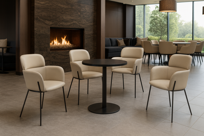 WINSDOR LEATHERETTE DINING CHAIR - LIGHT GREY