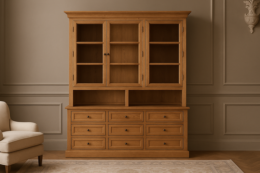 Napoleon (AUSSIE MADE) Buffet & Hutch (DRESSER) Collection - Tassie Oak Combination - Assorted Stained Colours
