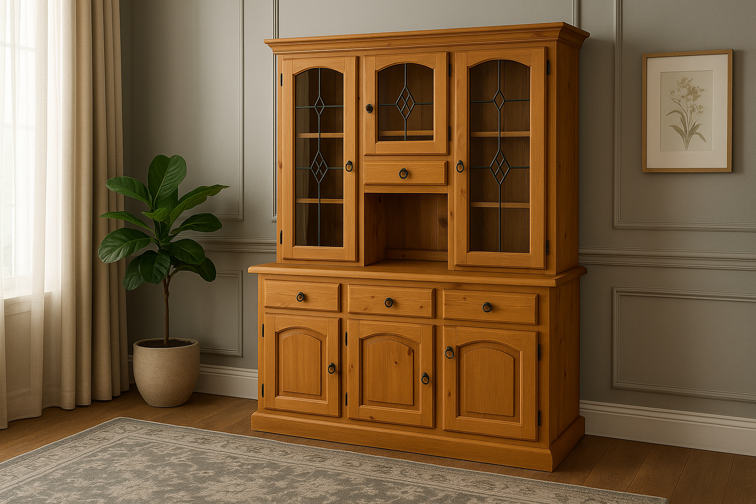 Jamison (AUSSIE MADE) Buffet And Hutch (NO LEAD LIGHT GLASS) Collection - Assorted Painted Colours
