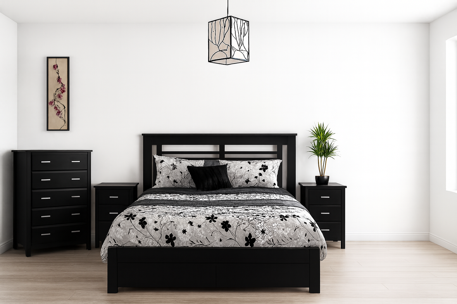 King Robi (AUSSIE MADE) 5 Piece (DRESSER) Bedroom Suite - Assorted Stained Colours
