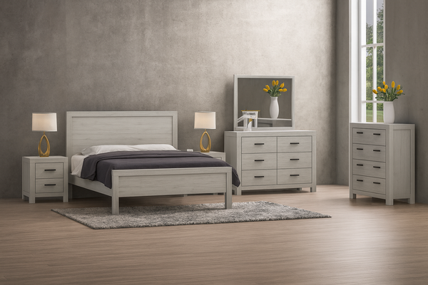 DOUBLE OR QUEEN BROOKS (CUSTOM MADE) 4 PIECE (TALLBOY) BEDROOM SUITE - ASSORTED COLOURS