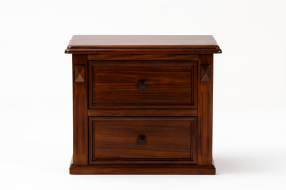 LEGIONS (W182) 2 DRAWER BEDSIDE TABLE - WALNUT (PICTURED)
