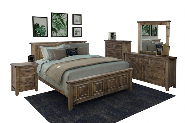 SYDNEYSIDE KING 3 PIECE (BEDSIDE) BEDROOM SUITE - GREYWASH(#501)