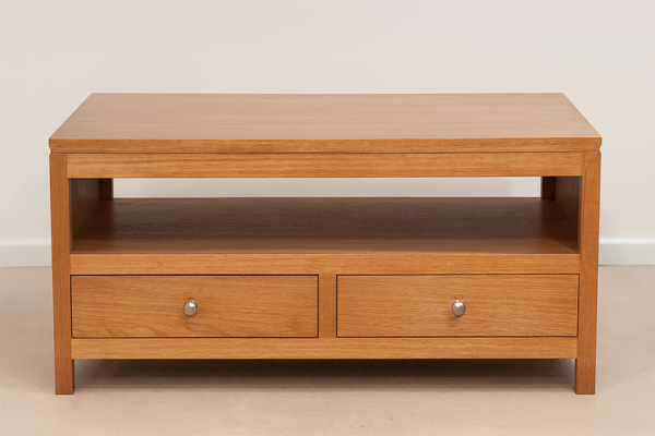 TASSIE OAK OLIVER 2 DRAWER COFFEE TABLE - CHOICE OF COLOURS