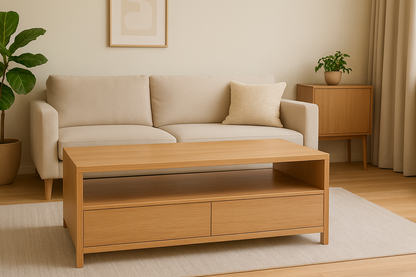 MORGAN (AUSSIE MADE) 2 DRAWER TV ENTERTAINEMNT UNIT COLLECTION - TASSIE OAK COMBINATION - ASSORTED STAINED COLOURS