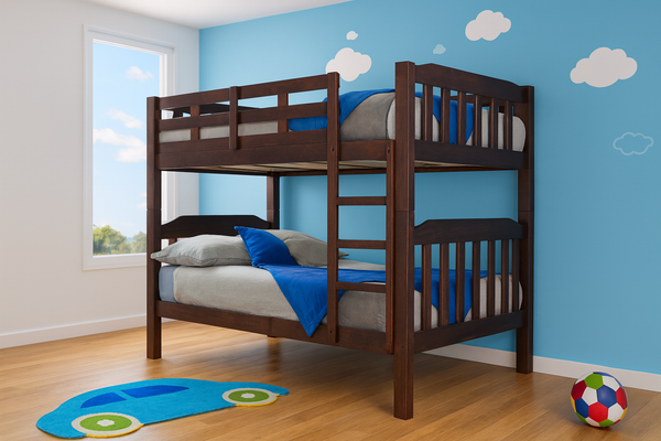 SINGLE OVER SINGLE SOMERSET (MODEL 1-4-5-12-1-9-4-5) BUNK BED - WALNUT