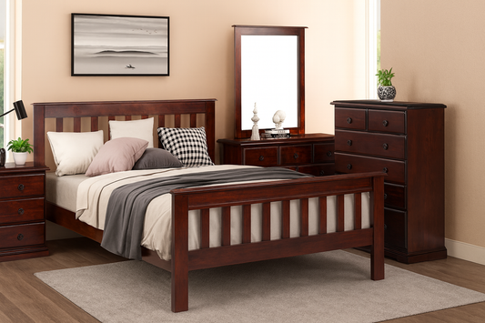Single Cronulla (AUSSIE MADE) Bed With Matching Foot - Assorted Stained Colours