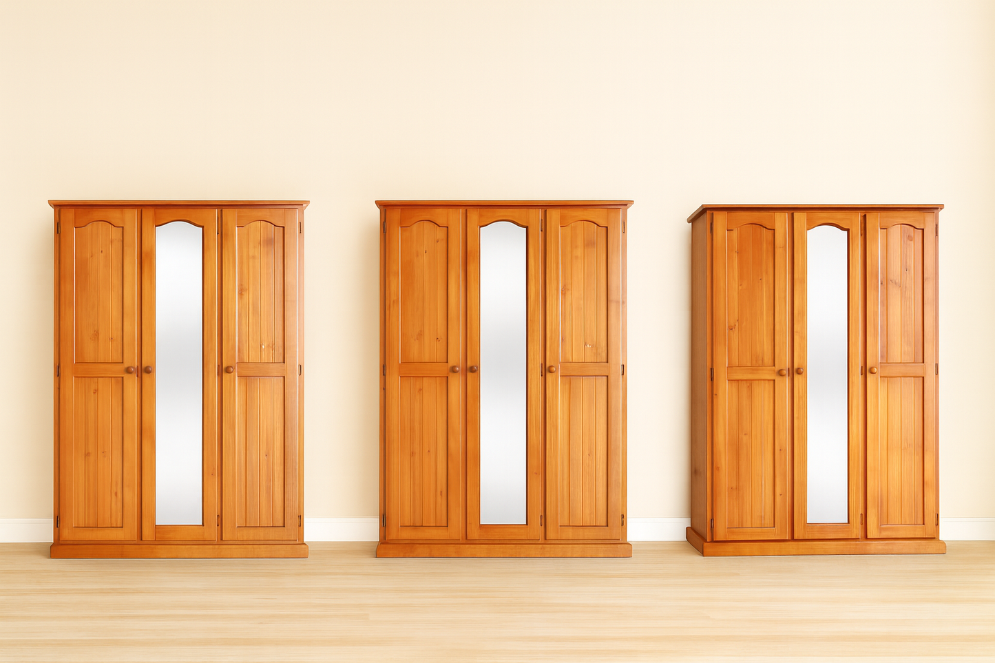 MUDGEE (AUSSIE MADE) ALL HANGING MIRROR WARDROBE COLLECTION - ASSORTED STAINED COLOURS