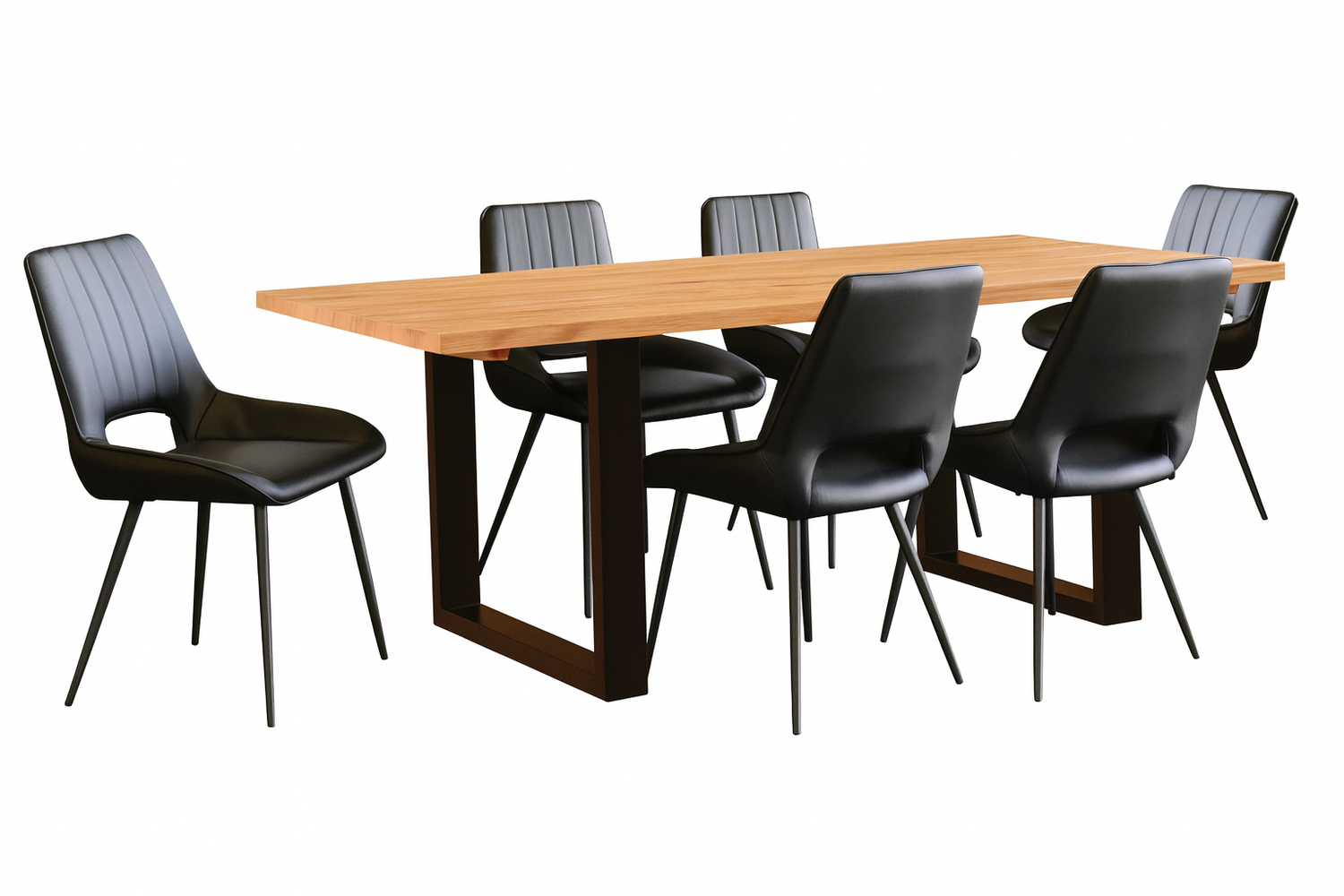 Smythsdale Dining Table - 760(H) X 2400(W) X 1145(D) - Tassie Oak - Rough Sawn