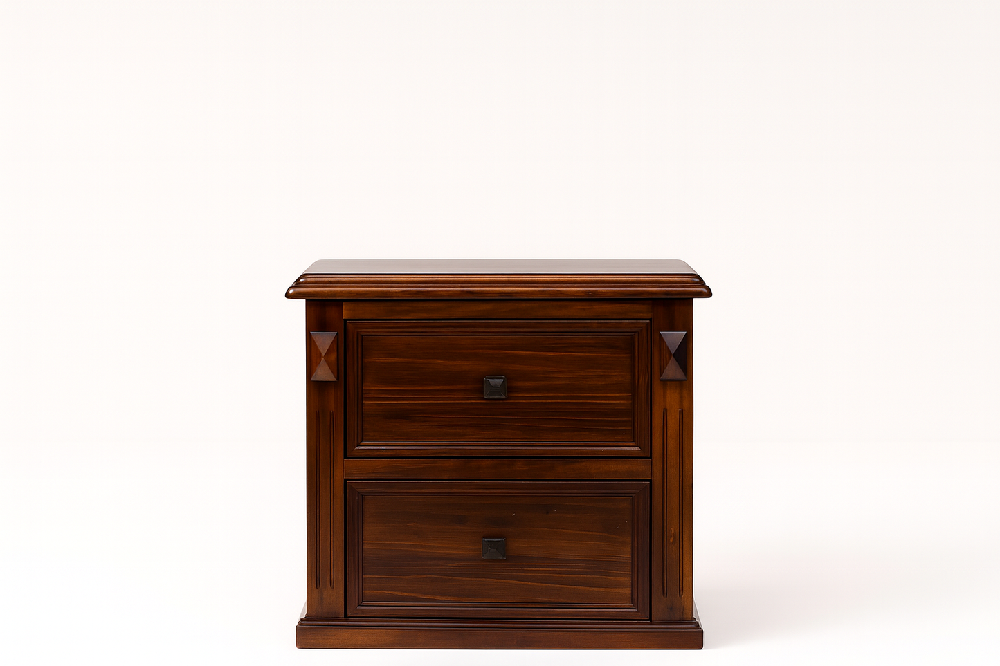 LEGIONS (W182) 2 DRAWER BEDSIDE TABLE - WALNUT (PICTURED)