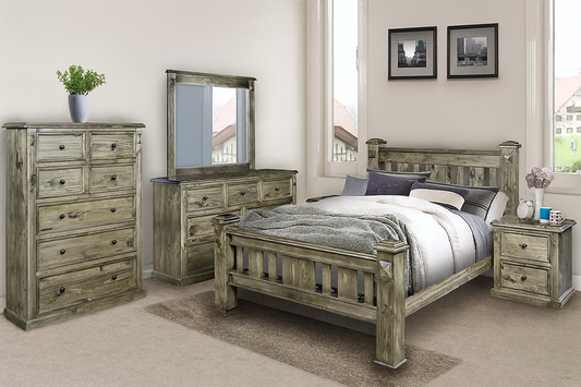 Legions 7 Drawer Dresser With Mirror - 1600(W) - Greywash