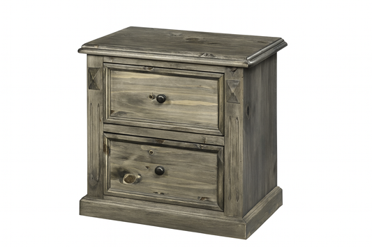 Legions (W182) 2 Drawer Bedside Table - Greywash