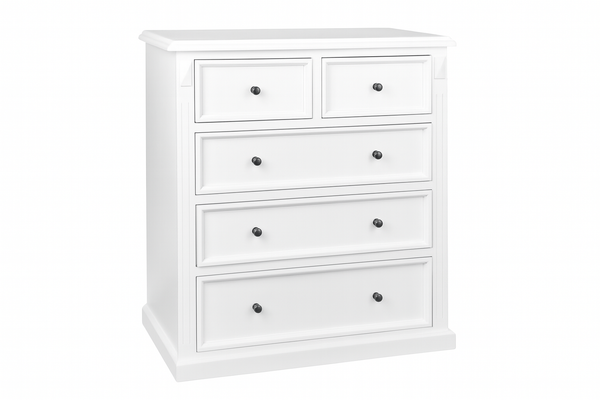 LEGIONS 5 DRAWER SPLIT TOP TALLBOY - ASSORTED PAINTED COLOURS