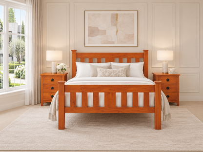 King Madaline (AUSSIE MADE) Straight Federation Bed Only - Assorted Stained Colours