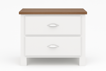 WENDELL (CUSTOM MADE) 2 DRAWER BEDSIDE TABLE - ASSORTED COLOURS