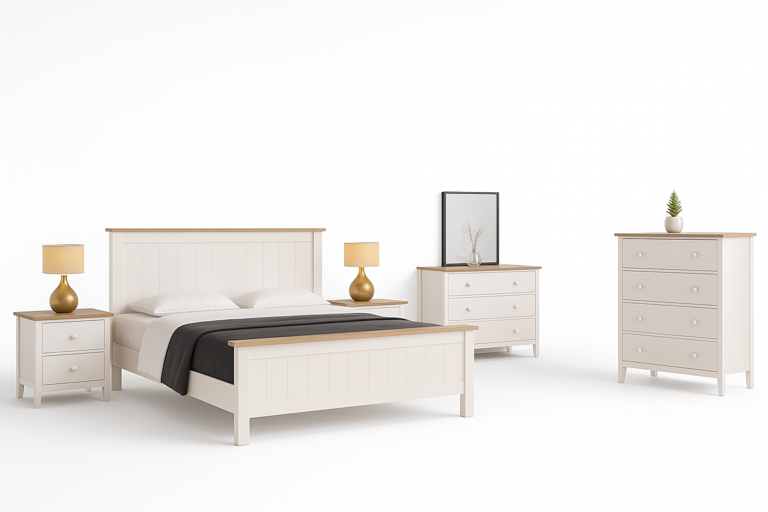Double Wendell (CUSTOM MADE) Bed - Assorted Colours