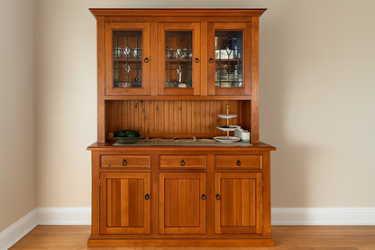 RIKKIE (AUSSIE MADE) BUFFET & HUTCH (NO LEAD LINING) WITH PICTURE FRAME DRAWER FRONTS COLLECTION - ASSORTED STAINED COLOURS - STARTING FROM $1499