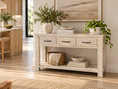 Valerie Console Table - 760(H) X 1300(W) - Whitewash